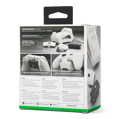 PowerA Solo Charging Stand for Xbox Series X|S - White, works with Xbox One, charging Station for Xbox Wireless Controller, officially licensed - style: Solo Charge White