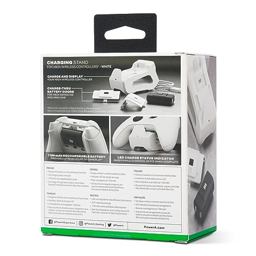 PowerA Solo Charging Stand for Xbox Series X|S - White, works with Xbox One, charging Station for Xbox Wireless Controller, officially licensed - style: Solo Charge White