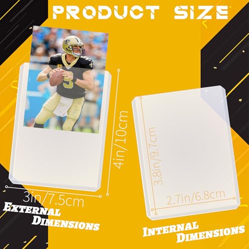 40 Count Trading Card Sleeves, Clear Top Loaders Card Sleeves for Baseball, Sports Cards Protector 3" x 4" Hard Plastic Collectible Cards Sleeves for Football, Playing Cards Protector