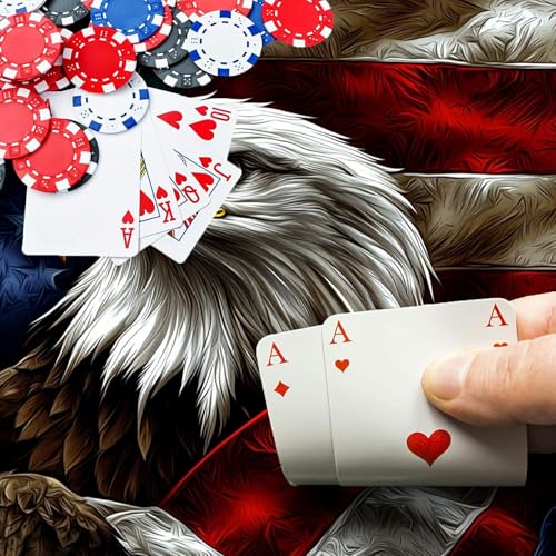 Eagle Holding American Flag for MTG & TCG Playmat Mouse Pad,BFDHGQZC 24" x 14" Game Mat for MTG/RPG/CCG Trading Card Game Playmats Table Mat Perfect for Card Games Video Games Computer Office - color: Eagle Holding American Flag