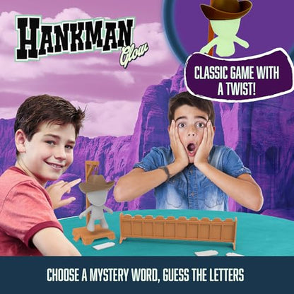 Fotorama Hankman Glow Magnetic Hangman Word Guessing Game | for Kids Ages 6 and Up, Glow in the Dark Travel Toy, Mystery Letter Games, Gifts