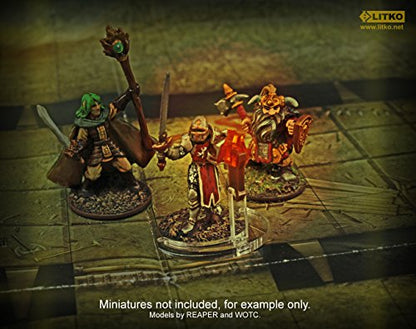 LITKO Light Bearer | Compatible with D&D & Pathfinder | Amber Torch | Set of 3 | Cradles 25mm (1-inch) round base | Laser-cut fluorescent flame | RPG dungeon & crypt marker | Glue assembly - style: Torch Bearer