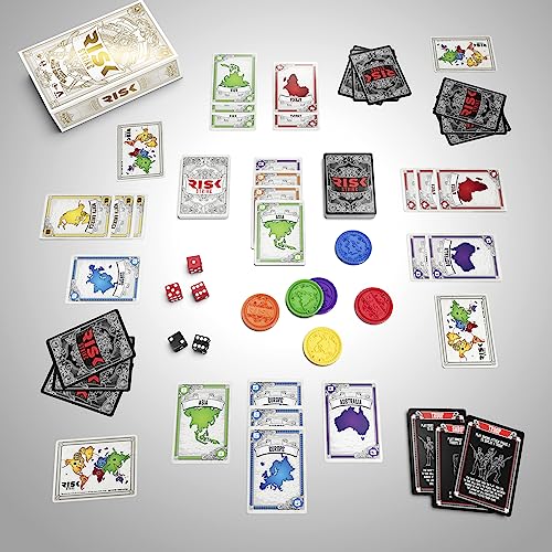Hasbro Gaming Risk Strike Cards and Dice Game for Adults, Teens, and Kids, Quick-Playing Strategy Game, 2-5 Players, 20 Min. Average, Fun Summer Activities, Vacation Travel Essentials, Ages 10+