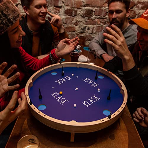 KLASK Game Spare Part Set 2.0 - for All KLASK Magnetic Tabletop Games | 5 white biscuits (magnets), 3 yellow balls & 1 striker, party game of skill, tournament ready, pub or family nights, ages 8+