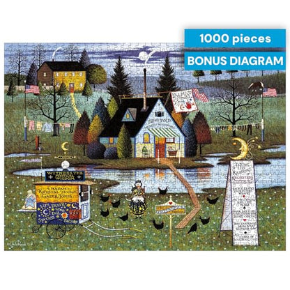 Buffalo Games - Charles Wysocki Know It All - 1000 Piece Puzzle for Adults | Art by Charles Wysocki, Frameable Art, Made in USA, Recycled Board, Includes Poster, Challenging, intermediate to expert - color: Know It All