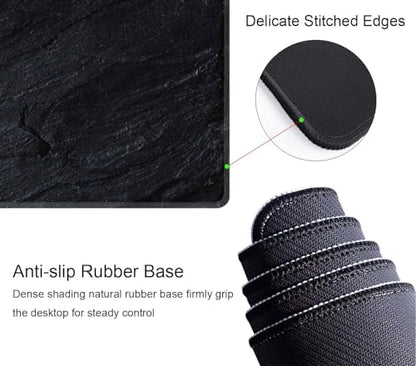 Black Grey Slate Large Gaming Mouse Pad,Mouse Pad Gaming 31.5 x 11.8 in Mouse Mat Desk Pad,Large Desk Mat,Extended Keyboard Mousepad with Non-Slip Base and Stitched Edge for Desk Home Office - color: Black Grey Slate