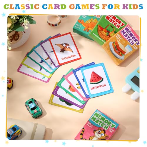 Zubebe 4 Sets Memory Matching Game for Kids Memory Match Fun Matching Game Educational Toys for Family Night, Party Favors, Classroom Prizes (Style 1) - style: Style 1