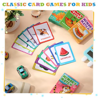 Zubebe 4 Sets Memory Matching Game for Kids Memory Match Fun Matching Game Educational Toys for Family Night, Party Favors, Classroom Prizes (Style 1) - style: Style 1