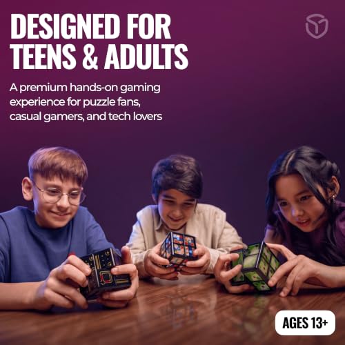 Rubik's WOWCUBE - Handheld Game Console, 100+ Games and Apps for Teens and Adults (Ages 13+) - STEM Certified Entertainment System - 24 Screens Interactive Gaming Cube