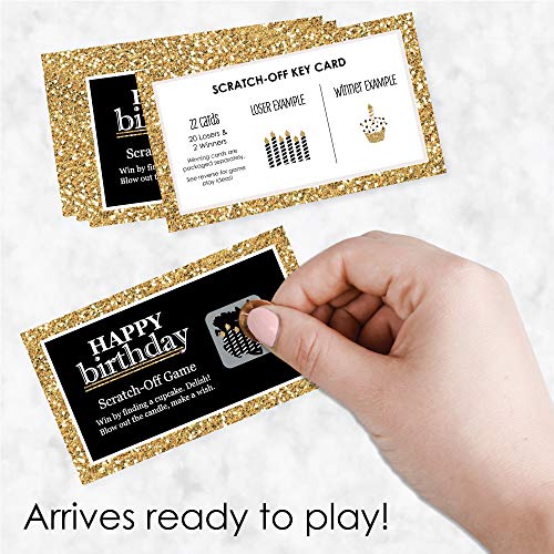 Big Dot of Happiness Adult Happy Birthday - Gold - Birthday Party Game Scratch Off Cards - 22 Count - size: Led Anti-Stress 867