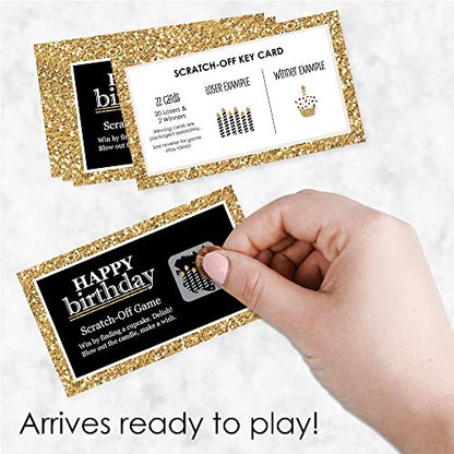 Big Dot of Happiness Adult Happy Birthday - Gold - Birthday Party Game Scratch Off Cards - 22 Count - size: Led Anti-Stress 867