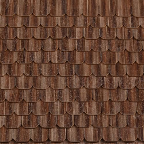 Miniature Roof Shingle Strips for 1:12 Scale Dollhouse Roofing | Set of 25 Strips, REDUCIO! - color: Walnut Tone