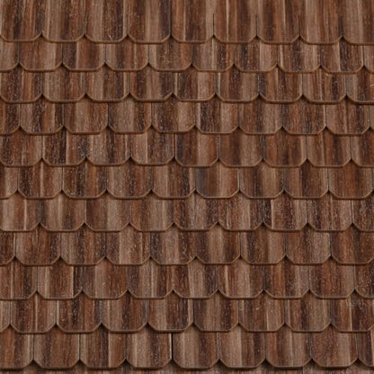 Miniature Roof Shingle Strips for 1:12 Scale Dollhouse Roofing | Set of 25 Strips, REDUCIO! - color: Walnut Tone