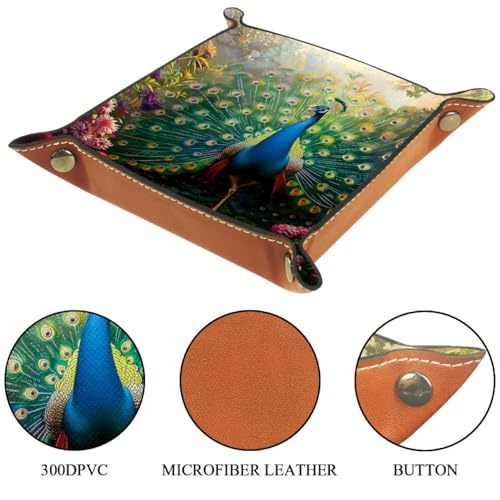 Peacock Florals Dice Tray Dice Rolling Tray Folding Dice Holder for Dice Games, Like RPG, DND and Other Table Games - color: Multi 3