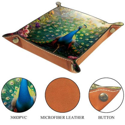 Peacock Florals Dice Tray Dice Rolling Tray Folding Dice Holder for Dice Games, Like RPG, DND and Other Table Games - color: Multi 3