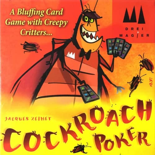 Cockroach Poker Party Game | Bluffing Strategy Card Game for Adults and Kids | Ages 8+ | 3-6 Players | Average Playtime 15-25 Minutes