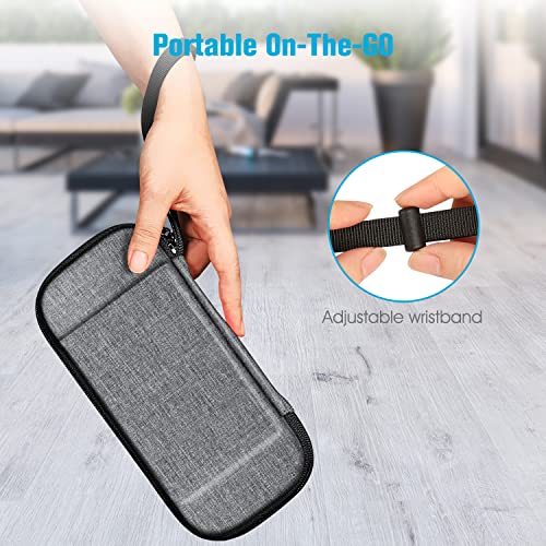 Fintie Slim Carrying Case for Nintendo Switch OLED Model 2021/Switch 2017 - [Slim Fit] Shockproof Protective Travel Storage Bag with 10 Game Cartridges, Gray - color: Gray