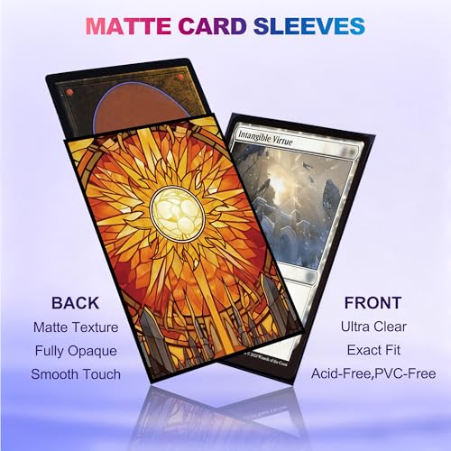 UAONO MTG Card Sleeves 100ct - Plains - Art Card Sleeves Deck Protector, Clear Front & Matte Textured Back, Sleeves for Magic The Gathering, Basic Lands Series - color: Plains