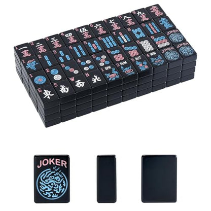 American Mahjong Tiles (1.2”,Tiles Only), 166 Mahjong Tile Set with Black Color (Tiles Only) - color: Black