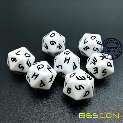 Bescon Alphabet Dice 20 Faces A-T Uppercase, 20 Sides Letter Dice, 3pcs per Set - color: Alphabet Dice 20 Faces A-t Uppercase, 3pcs Set