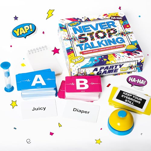 KAWAII KOI Never Stop Talking Word Guessing Card Game, Fast-Paced Party Card Set with Bell and Timer, Fun Team Activity for Family Night, Adults and Teens, Ages 14 Plus, 4 to 10 Players