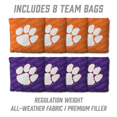 YouTheFan NCAA 2’ x 3’ Wood Cornhole Game with Logo Bags - color: Clemson Tigers