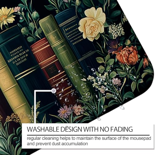Fantasy Pretty Wildflower and Book Gaming Desk Mat, Computer Keyboard Large Extended Long Floral Mouse Pad for Office and Home, XL (W02) - color: W02