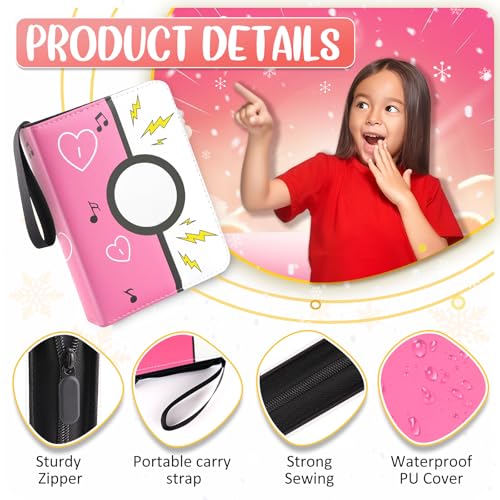 Collectible Trading Card Albums, 400 Card Holders with 50 Removable Sleeves, Portable 4 Pockets Collectible Trading Card Binder, PU Card Collection Binder for MTG, TCG, Sport Card, Game Cards - color: PETAL PINK