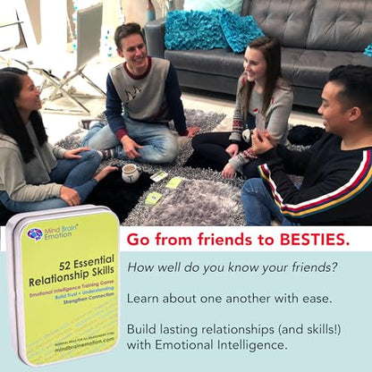 52 Essential Emotional Intelligence Training - Relationship Skills Card Game for Empathy, Trust Building Activities, Conversation Starters, Team Icebreaker Tools - By Harvard Researcher - style: Emotional Intelligence