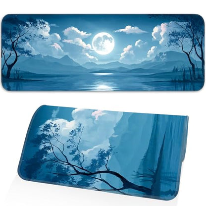 Mouse Pad, Moon Pattern, Non-Slip Rubber Base Gaming Mouse Pad for Home, Office, Gaming, Large 31.5x11.8 Inch Desk Pad - color: Ocean and moon
