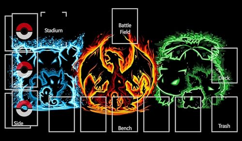 MTG Decks & More Premium Collection Playmat - Bulbasaur Venosaur, Charmander Charizard, Squirtle Blastoise