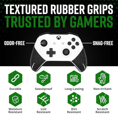 Dragon Grips Xbox Controller Grips - Ultra Thin 0.5mm Anti-Slip Textured Rubber Grip Accessory for Xbox One & Elite Controllers - Full Coverage for Triggers, D-Pad, Top Buttons, Made in USA, Pack of 2 - size: 2 Sheets Per Pack