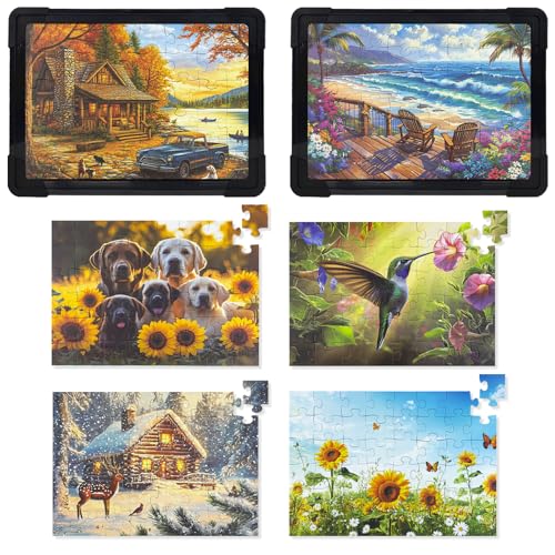 6 PCS 48 Large Piece Puzzles for Seniors, Adults with Dementiam Activities | Alzheimer's Products Activities for Elderly Adults Puzzle, Gift for Patients in Nursing Home with 2 Photo Frames - color: 48 Large Pieces&photo Frame