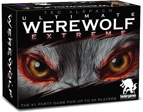 Bezier Games Ultimate Werewolf Extreme | Social Deduction with Hidden Roles Bluffing and Voting, Moderator App Included, 3-25 Players Ages 8+, 30-60 Minutes