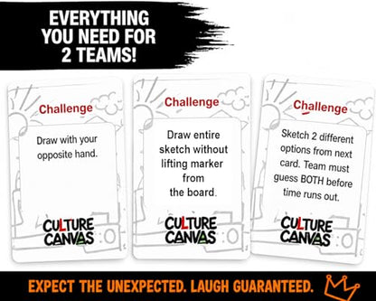 CP TIME Culture Canvas Drawing Party Game Celebrating Black Culture, 300+ Cards, 7 Categories, with Whiteboard, Markers, and Sand Timer, for Ages 8 and up