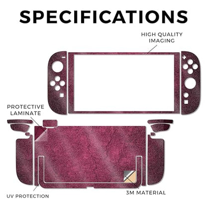 Glossy Glitter Gaming Skin Compatible with Nintendo Switch 2 Console Only - Pink Gravel - Premium 3M Vinyl Protective Wrap Decal Cover - Easy to Apply | Crafted in The USA by MightySkins - color: Pink Gravel, size: Switch 2 Console Skin Only, style: Gloss