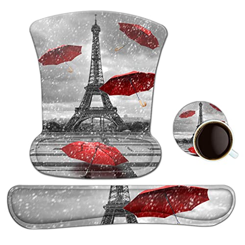 Keyboard Wrist Rest Mouse Pad Support, ToLuLu Gel Ergonomic Mouse Pads for Computer Laptop PC, Comfortable Durable Mousepad Keyboard Wrist Rests for Easy Typing Pain Relief, Eiffel Tower - color: Eiffel Tower