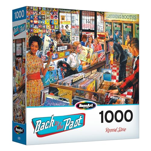 RoseArt - Back to The Past - Record Store - 1000 Piece Jigsaw Puzzle for Adults - style: Record Store