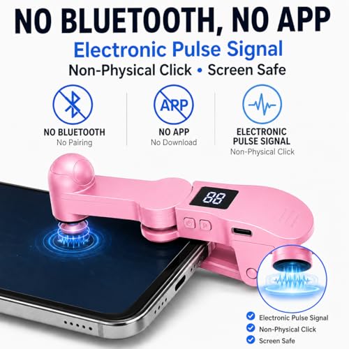 Aylthyo Auto Clicker for Smart Phone, Phone Screen Device Speed Clicker for iPhone iPad Apps, Fast Click Simulation Finger Continuous Click for Tiktok, Live Broadcasts Likes, Lightning Deal, Reward Task, Plug and Play (Pink) - size: PINK-1 PC