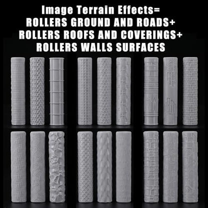 6 Pcs Texture Rollers for Modeling Clay & Miniatures - Roofs & Coverings Patterns (Shingles, Thatch, Tiles) for Dioramas, Tabletop RPG Terrain & Hobby Crafting - color: Amr03 B