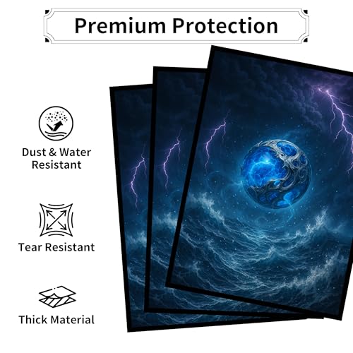 MTG Card Sleeves - Element Series (Earth/Fire/Wood/Water/Dark) - Ultra Clear Front & Matte Finish Back, 100 Count Standard Size Matte Art Sleeve for Magic The Gathering (Abyssal Tear) - color: Abyssal Tear