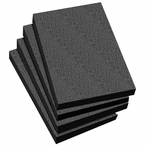 Frienda 4 Pcs 12" x 8" x 2" Polyethylene Foam Sheet Thick Black Packing Foam Padding Customizable PE Board Cushion Inserts for Cases Craft Shipping Moving DIY Projects Toolbox Storage - size: 12 x 8 x 2 inches