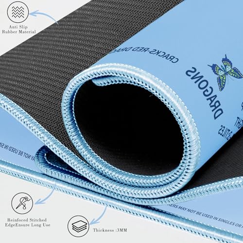 Ocean Blue Mahjong Mat with Lotus & Butterfly Artwork - 32.4x32.4 Inch Hand-Painted Style Rubber Mat, Waterproof Surface, Anti-Slip Foldable Design for Asian-Themed Game Nights (Marine Blue) - color: Marine Blue