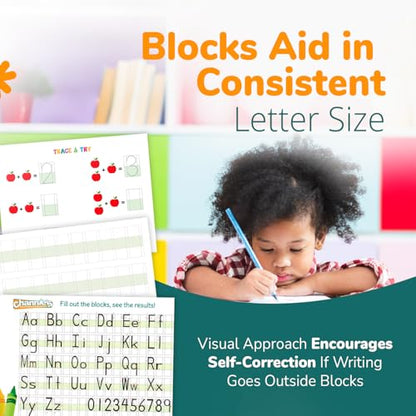 Channie's PreK Kindergarten Handwriting Visual Alphabets & Numbers Learning & Tracing Workbooks, 3 Pack - Alphabet & Numbers Preschool Workbook for Homeschool and After School - style: Handwriting Visual Alphabets & Numbers Learning & Tracing workbooks