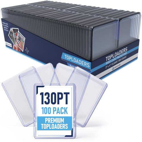 Premium Seamless 20PT - 360PT Thick Top Loaders for Cards | Top Loader Card Holder, Baseball Card Sleeves Hard Plastic, Hard Trading Cards Sleeves, TCG Sports Sleeve Hards, Toploader Clear Plastic. - style: 130PT - 100 Count