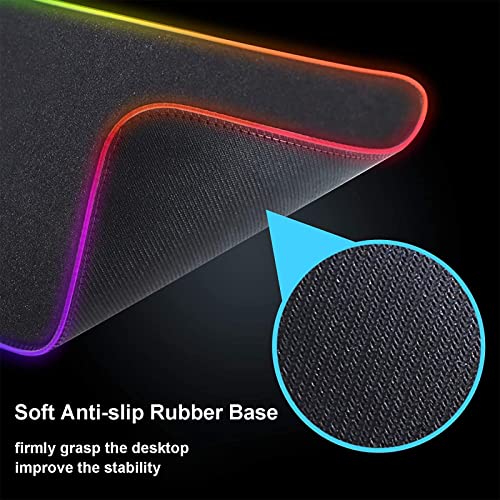 Large Gaming RGB Mouse Pad Custom Mouse Pads, Mousepad with Non-Slip Rubber Base and Stitched Edges Mouse Mat, Big Desk Pad for Computer Keyboard, Office Desk Mat for Desktop,31.5x15.7 Inch - color: Pattern(rgb3)