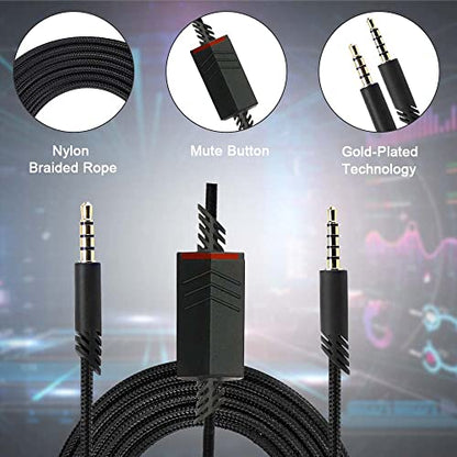 QJYTH Replacement A40 Inline Mute Audio Cable for Astro A10/A40 Headset | QJYTH Audio Cable for Astro A10/A40/A40TR Gaming Headset, Fit for PS5, PS4 Controller - style: Inline Mute Cable
