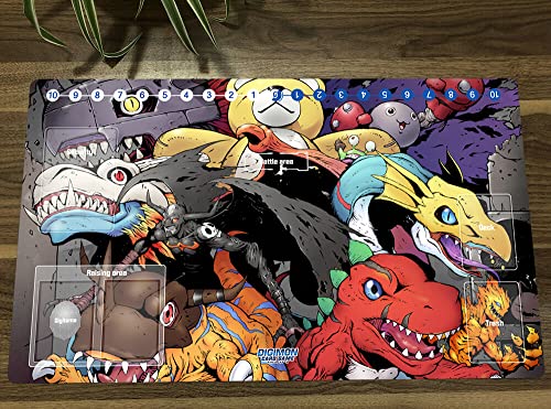New Mlikemat Digimon Anime Duel Playmat Trading Card Game Mat DTCG Play Mat with Card Zones + Free Bag