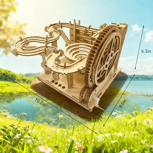 3D Wooden Puzzle Marble Run for Adults - DIY Mechanical Puzzle Assembly Model Kit Wood Crafts to Build for Adult Age 14+ Years Old - style: Double track