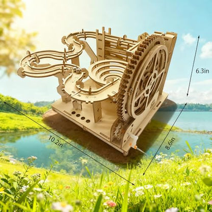 3D Wooden Puzzle Marble Run for Adults - DIY Mechanical Puzzle Assembly Model Kit Wood Crafts to Build for Adult Age 14+ Years Old - style: Double track